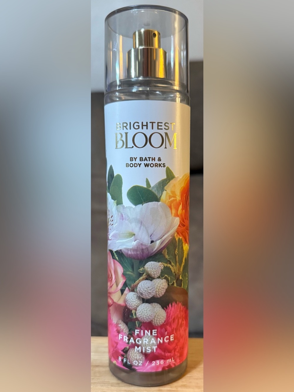 Bath & Body Works Brightest Bloom Floral Mist — Pink, White, Green, Gold